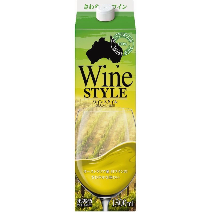 5/23日9:59分まで100円OFFクーポン配布中 合同酒精 ワイン ワインスタイル 白 1800ml 1.8L 1本【ご注文は2ケース(12本)まで同梱可能】