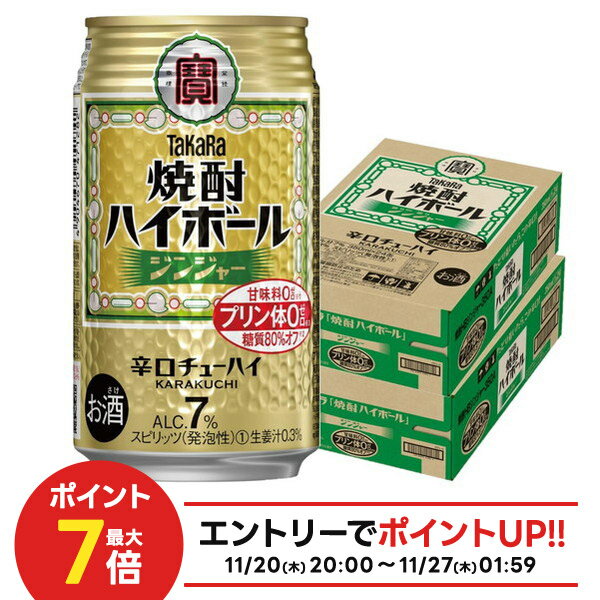 【抽選で1等2万ポイント当たる！】【最強配送】 【送料無料】宝 焼酎ハイボール ジンジャー 350ml×2ケ..