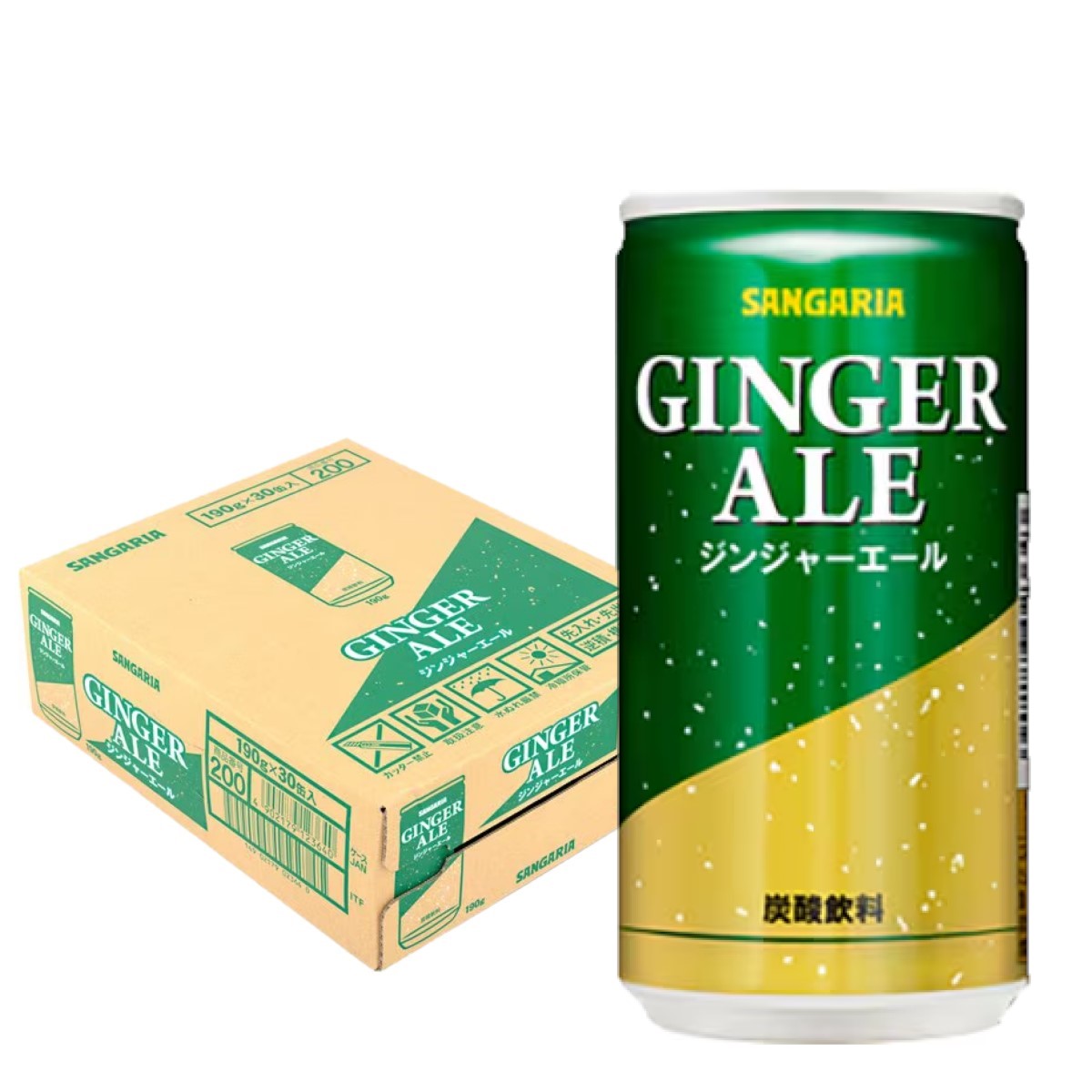 【抽選で1等2万ポイント当たる！】【送料無料】サンガリア ジンジャーエール 190g×1ケース/30本【ご注文は3ケースまで同梱可能です】SANGARIA 割り材 炭酸 炭酸飲料