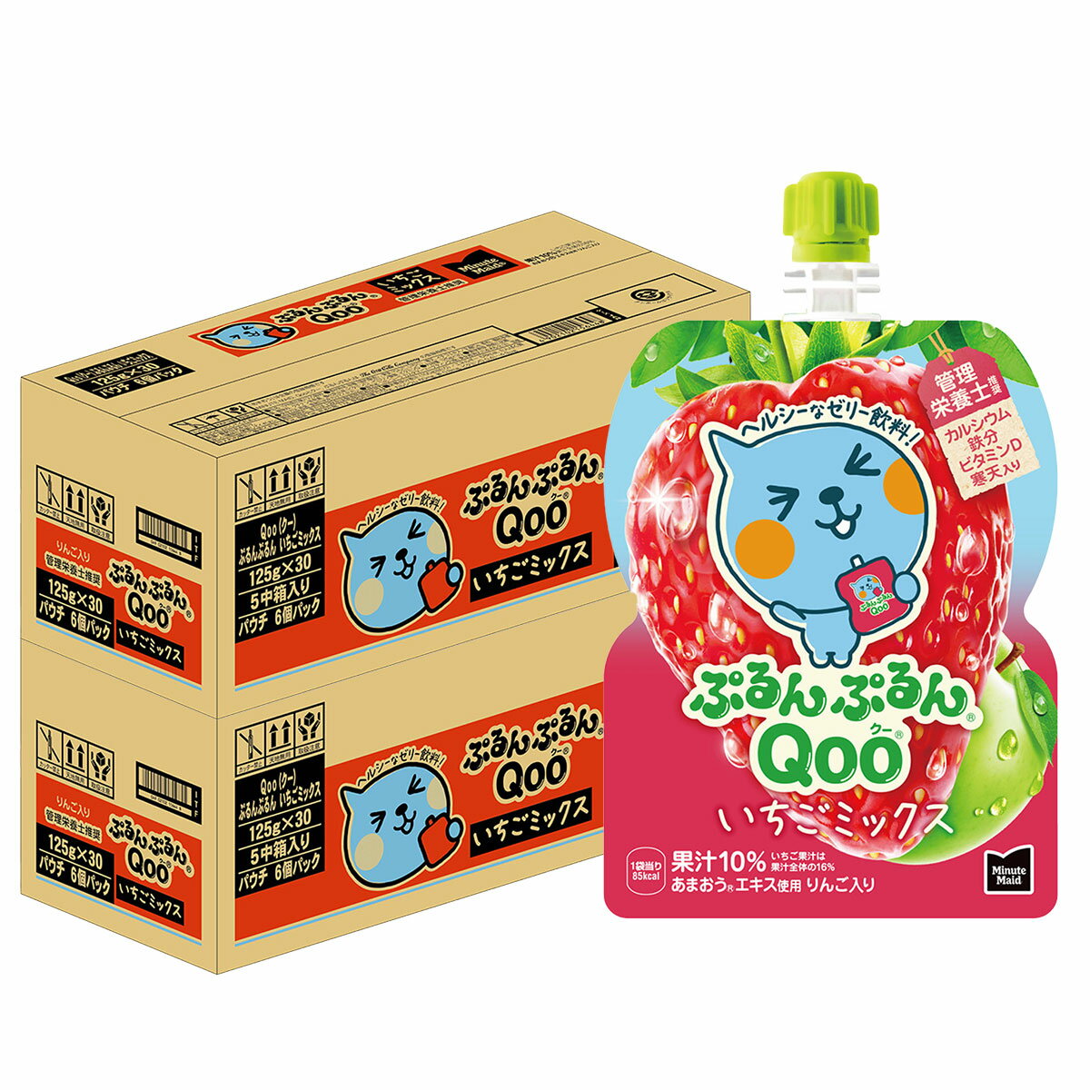 【抽選で1等2万ポイント当たる！】【送料無料】コカ・コーラ ミニッツメイド ぷるんぷるんQoo クー いちごミックス 125g×60個 ゼリー飲料 パウチ