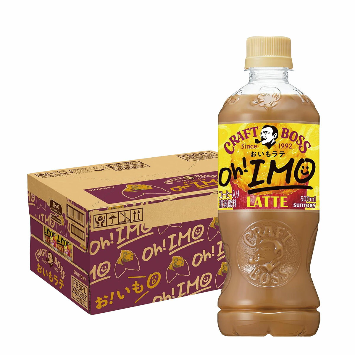 【送料無料】サントリー クラフトボス おいもラテ500ml×1ケース/24本のサムネイル