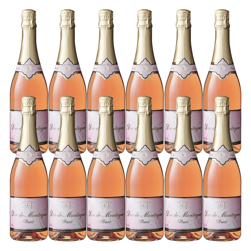 【送料無料】【ノンアルコール スパークリングワイン】デュク・ドゥ・モンターニュ ロゼ 750ml×12本【ご注文は12本まで一個口配送可能】