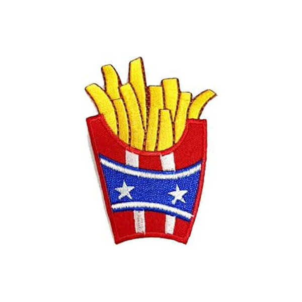 ポテト2 刺繡ワッペン【代引不可】【着日指定不可】【POTATO アイロン パッチ ワッペン アメリカ 雑貨 ステッカー 刺繍 ゆうパケット】