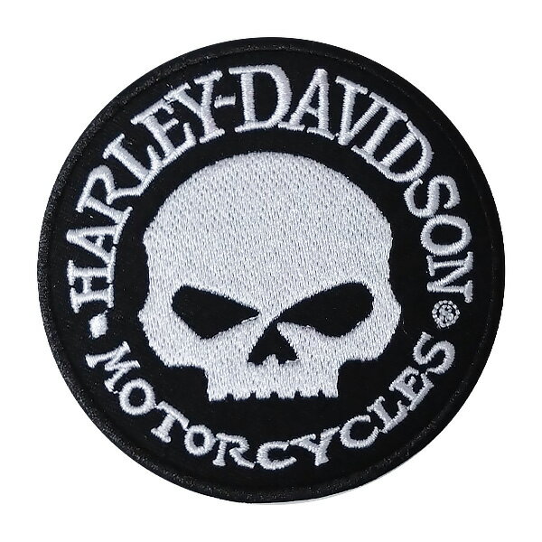 ハーレーダビッドソン スカルロゴ 刺繍 ワッペン 1【代引不可】【着日指定不可】【HARLEY-DAVIDSON ハーレイ バイク エンブレム ワッペン 海外 グッズ 輸入雑貨 ゆうパケット】