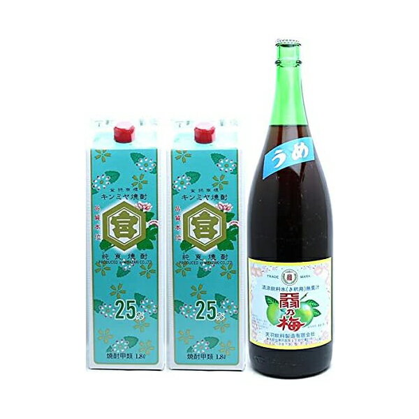 キンミヤ焼酎 25度 パック1800ml×2本・天羽の梅 青ラベル 1800ml×1本 下町ハイボールセット（うめ）【宮崎本店 天羽飲料製造 三重県 東京 甲類 清涼飲料水 焼酎セット】