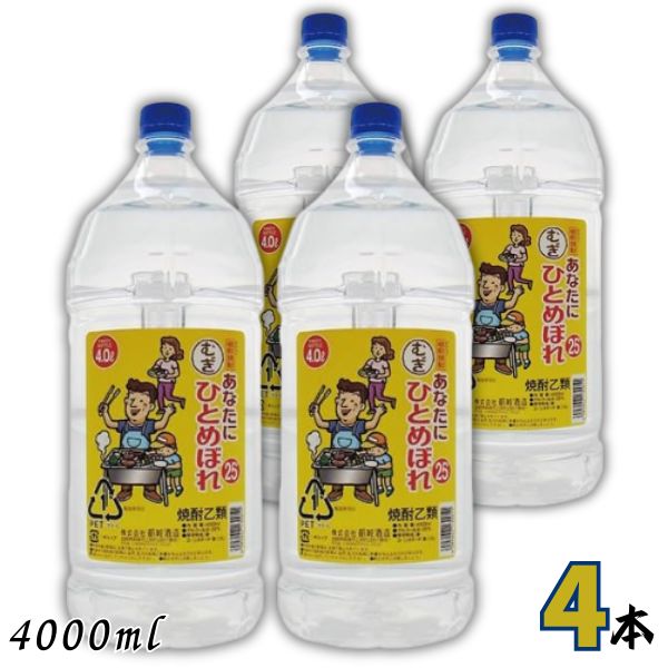 あなたにひとめぼれ 25度 麦 4L ペット 1ケース 4本 4000ml 麦焼酎 都城酒造