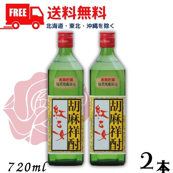 【胡麻焼酎】【送料無料】 紅乙女 角 長期貯蔵 25度 720ml 角瓶 2本 ごま焼酎 紅乙女酒造【東北・北海..