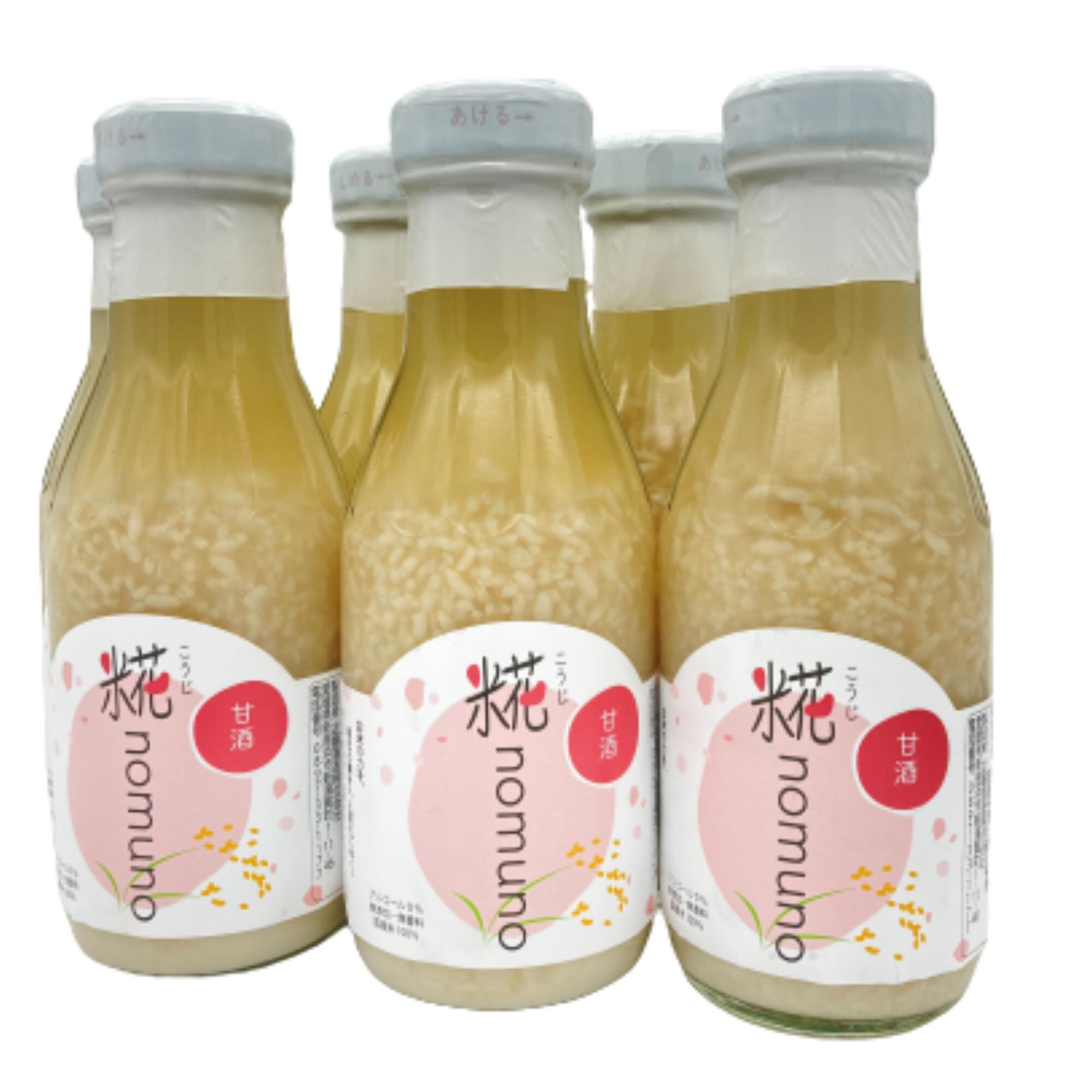 甘酒 米麹 無添加　糀nomuno　350ml瓶 こうじのむの　6本セット 送料無料 あま酒　麹　糀　あまさけ 華姫桜 無添加 砂糖不使用 ノンアルコール ストレート 無香料 愛媛 粒あり 米麹甘酒 美活 腸活 美容 こうじ 甘酒 あまざけ 国産 健康 豆乳割り 牛乳割り 母の日