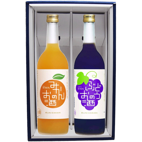 ☆ギフト 720ml 2本セット * みかんのお酒 ○みかん果汁80％使用 ○甘酸っぱい味わいで、飲みやすいアルコール分7％ ○国産みかんを丸ごと使用し、酸味料・香料・着色料は不使用 [原材料] みかん（国産）、パッションフルーツ、醸造アルコール、糖類 [容量] 720ml [アルコール度数] 7％ [産地] 愛知県 [メーカー] 中埜酒造 * ぶどうのお酒 ○ぶどう果汁80％使用 ○飲みやすいアルコール分7％ ○おススメの飲み方はロック・ソーダ割り・ホット！ [原材料] ぶどう（アメリカ産・国産）、レモン、醸造アルコール、糖類／香料 [容量] 720ml [アルコール度数] 7％ [産地] 愛知県 [メーカー] 中埜酒造☆ギフト 720ml 2本セット * みかんのお酒 ○みかん果汁80％使用 ○甘酸っぱい味わいで、飲みやすいアルコール分7％ ○国産みかんを丸ごと使用し、酸味料・香料・着色料は不使用 [原材料] みかん（国産）、パッションフルーツ、醸造アルコール、糖類 [容量] 720ml [アルコール度数] 7％ [産地] 愛知県 [メーカー] 中埜酒造 * ぶどうのお酒 ○ぶどう果汁80％使用 ○飲みやすいアルコール分7％ ○おススメの飲み方はロック・ソーダ割り・ホット！ [原材料] ぶどう（アメリカ産・国産）、レモン、醸造アルコール、糖類／香料 [容量] 720ml [アルコール度数] 7％ [産地] 愛知県 [メーカー] 中埜酒造