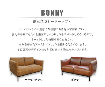 総本革 ソファ 2シーター SOFA 2P『BONNY 2S/ボニー 2シーター』2人掛ソファ W139cm 本革 牛革 天然木 インテリア 高級 家具 ラグマット おしゃれ お洒落