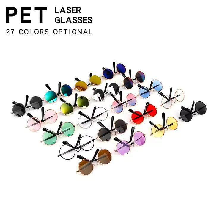 ペットサングラス 猫用 犬用 レトロデザイン UV保護 軽量素材 ファッションアクセ