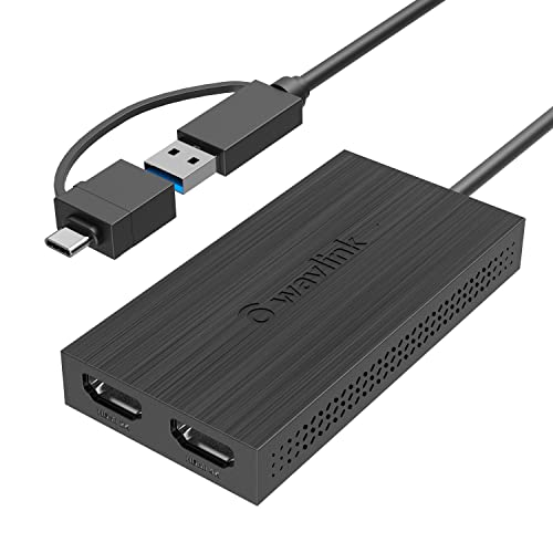 WAVLINK 4K出力ミニドッキングステーション/USB3.0 type-Cデュアル HDMI アダプター/4K（3840x2160 @ 30