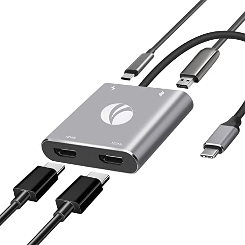 VCOM USB ハブ Type c HDMI 2ポート4-in-1 変換アダプター【 HDMI+HDMI 】hdmi分配 4K@60デュアル