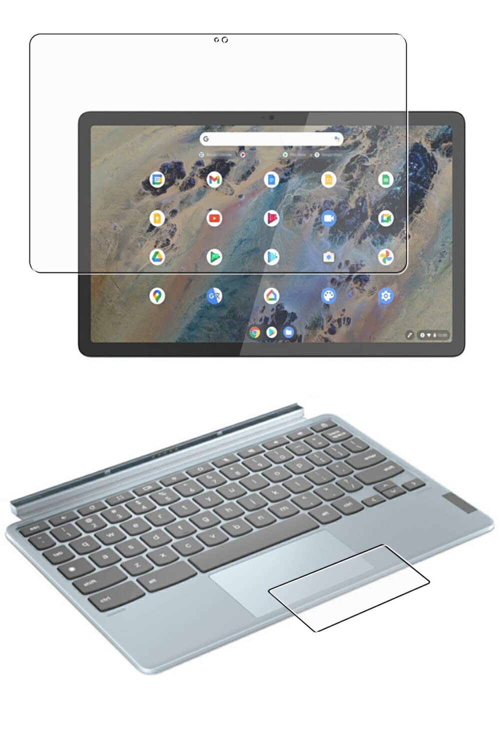 【2枚組(画面+タッチパッド)】 ClearView(クリアビュー) Lenovo IdeaPad Duet 370 Chromebook 10