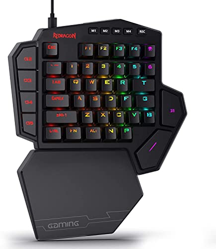 Redragon K585 ゲーミングキーボード 片手 メカニカル式 青軸 RGB1680万色バックライト 7マクロキー 有線 左手キーボード