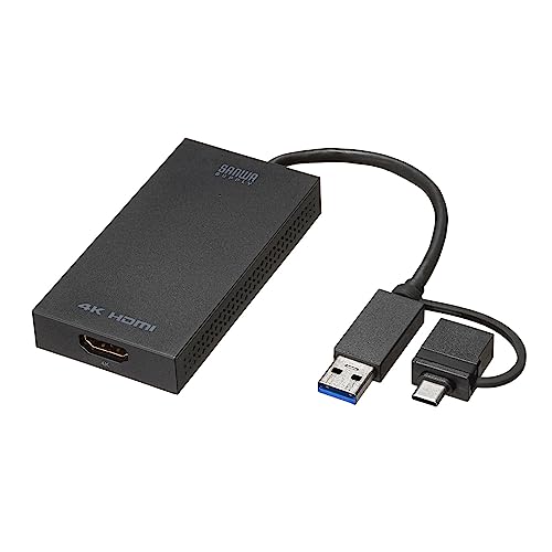 サンワサプライ USB A/Type-C両対応HDMIディスプレイアダプタ(4K/30Hz対応） USB-CVU3HD4