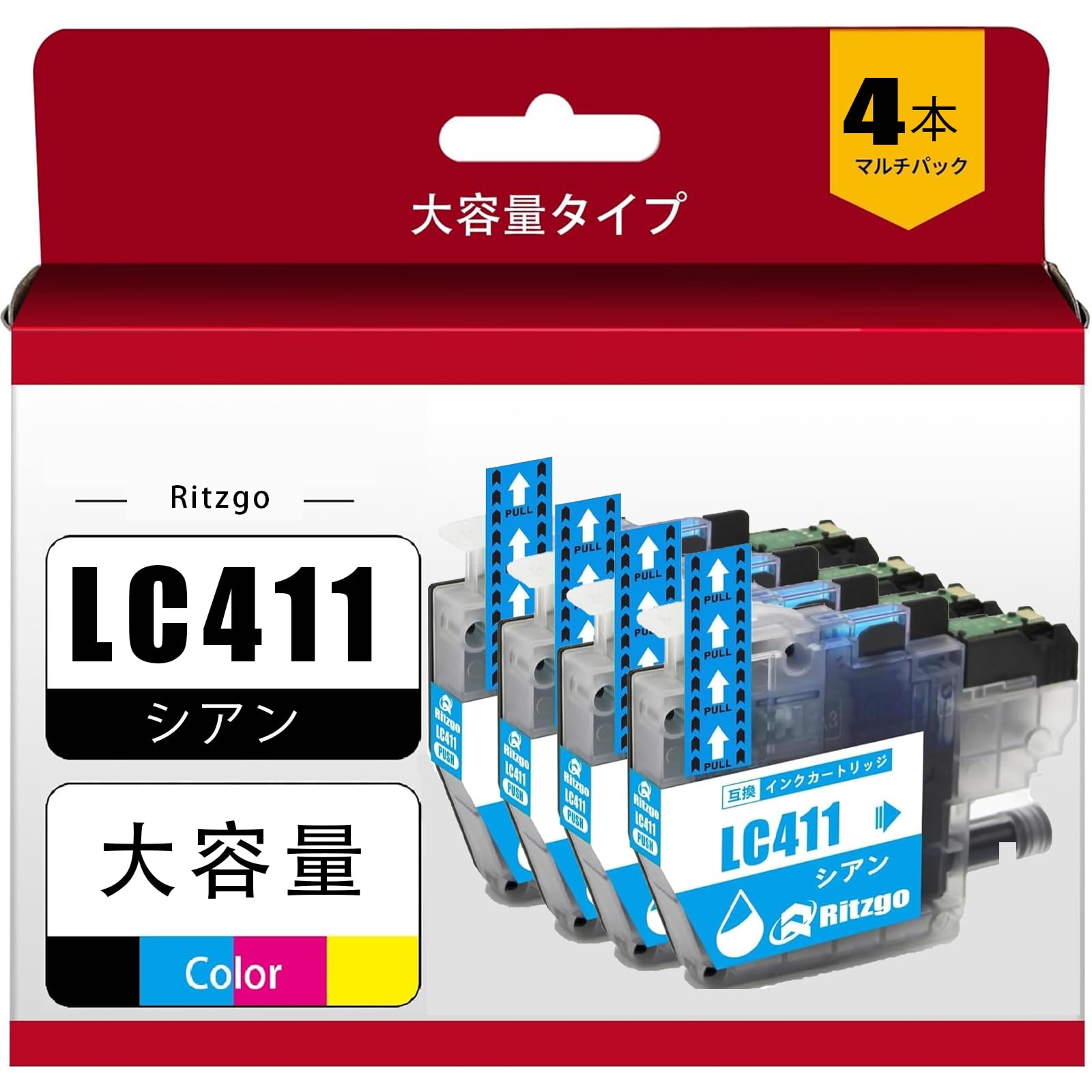 ֥饶 LC411-C 4  ߴ󥯥ȥå ߴ ̥ brotherб LC411BK LC411-4