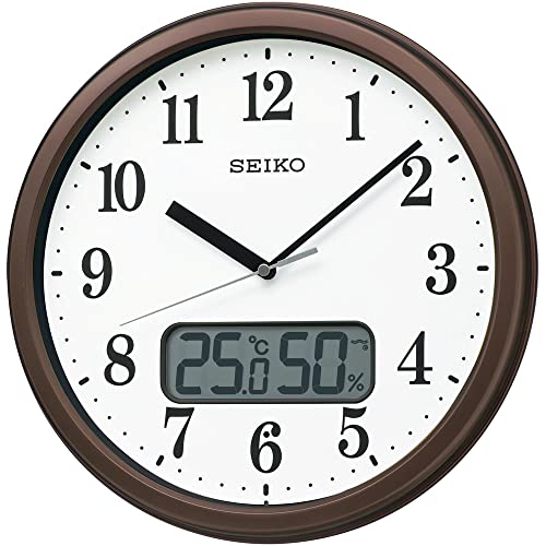 セイコークロック(Seiko Clock) 掛け時計 電波 アナログ 温度 湿度 表示 04:茶メタリック 02:直径31cm KX244B