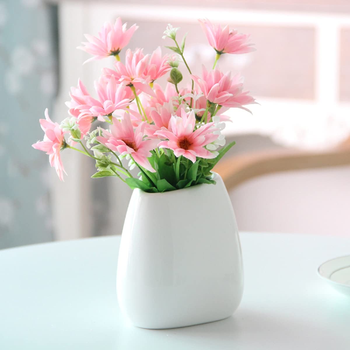 花瓶 白 陶器 花器 フラワーベース ホワイト白い 一輪挿し 小さい かびん 北欧 セラミック おしゃれ 生け花 インテリア 家の装飾 プレゼン
