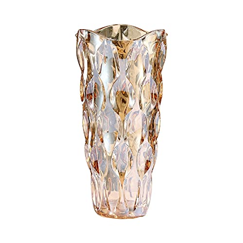 ガラス フラワーベース 透明 花瓶 ガラス おしゃれ 大 花瓶 北欧 花瓶 25cm グラデーション 現代 シンプル 透明 広口 花器 部屋 玄