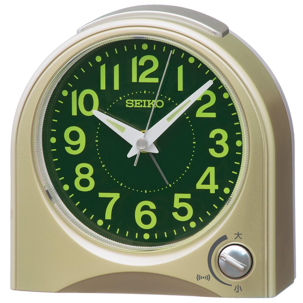 セイコークロック(Seiko Clock) 目覚まし時計 置き時計 アナログ 薄金色パール 115×115×55mm KR520G