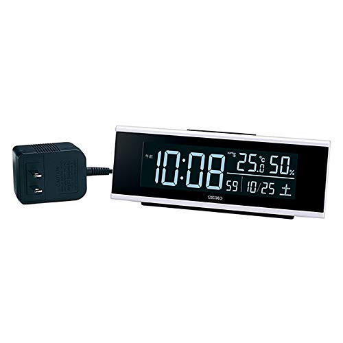 セイコークロック(Seiko Clock) 置き時計 目覚まし時計 電波 デジタル 交流式 カラー液晶 シリーズC3 白 本体サイズ:6.3×1