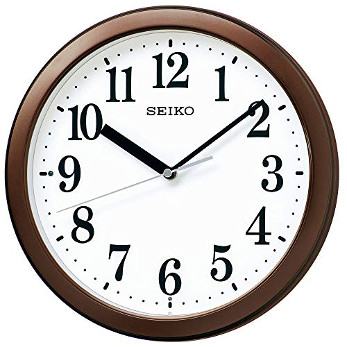 セイコークロック(Seiko Clock) セイコー クロック 掛け時計 電波 アナログ コンパクトサイズ 茶メタリック 直径28.0x4.6c