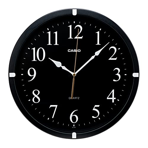 CASIO(カシオ) 掛け時計 黒 アナログ インテリアクロック ステップ秒針 IQ-97-1JF