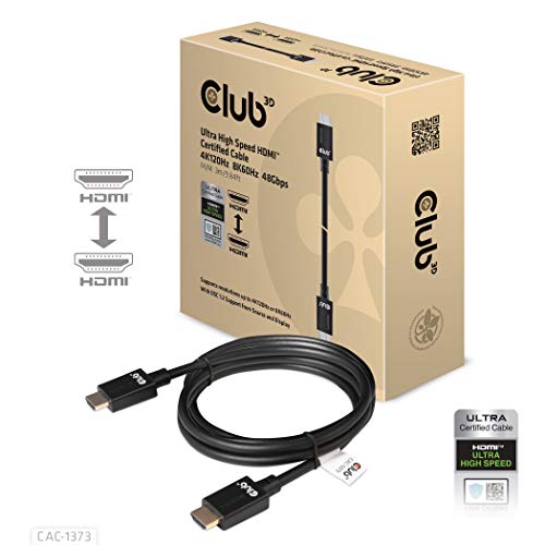 Club3D HDMI 2.1 4K120Hz 8K60Hz 48Gbps Male/Male 3m 26AWG Ultra High Spee