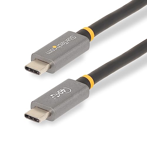 ・ブラック CC1M-40G-USB-CABLE・高性能ケーブル：40Gbps、4K/8Kビデオ、100W USB Power Deliveryに対応する1m USB4ケーブル。USB Type-Cコネクターは、USB-CおよびThunderbolt 4/3ノートパソコン、ドッキングステーション、UHDモニター、ポータブルUSB-Cデバイスなどとユニバーサル互換・USB-IF認証品： E-MarkerチップによりUSB-Cホストとデバイスに安定したPower Delivery出力を提供するUSB-IF認証USB4ケーブル。DisplayPort 1.4（DSC）、PCIe 3.0（外付けPCIeケース/ストレージ接続）に対応・高品質構造：堅牢なストレインリリーフを備えたニッケルメッキコネクター、マイラー箔 + 銅線編組のEMIシールド、環境に優しい非毒性TPEケーブル被覆材使用。RoHS準拠・用途：USB、Thunderbolt 4/3、DP Altモードデバイス間での接続と充電が可能な汎用性の高いケーブル。高速データ転送やドッキングステーションとの接続に最適・仕