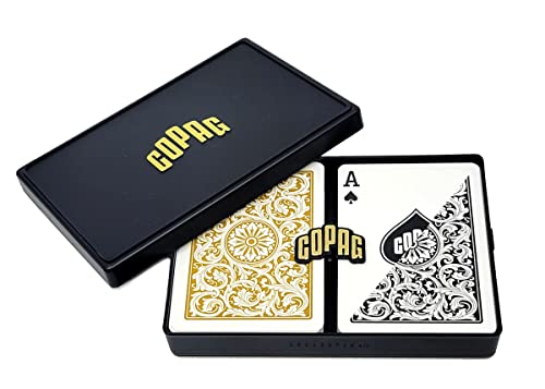 COPAG(コパッグ) 1546 プラスチックトランプ ブラック/ゴールド ポーカーサイズ レギュラーインデックス