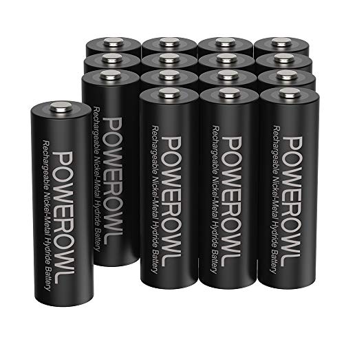 Powerowl単3形充電式ニッケル水素電池16個パック PSE安全認証 自然放電抑制 環境保護(2800mAh 約1200回循環使用可能