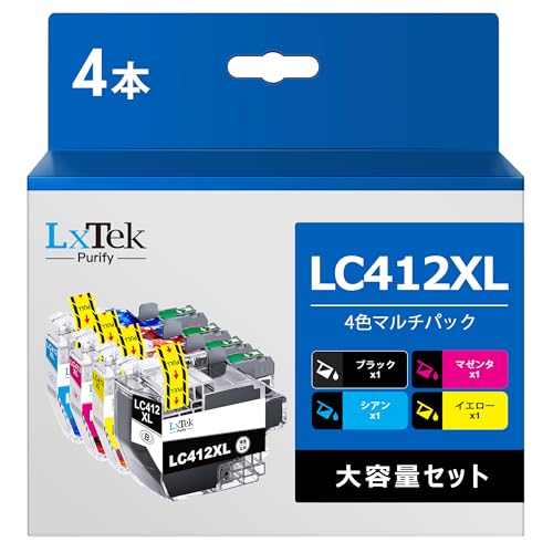 LxTek Purify LC412XL 4ܥå ߴ󥯥ȥå LC412-4PK ֥饶 (Brother) б LC412