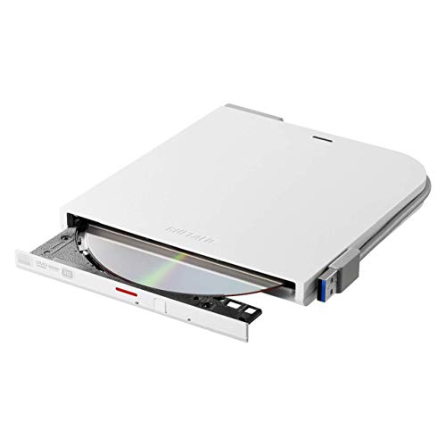 BUFFALO バッファロー USB3.1(Gen1)/3.0 デスクトップパソコン対応 外付け DVD/CDドライブ バスパワー Wケーブル(