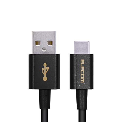 エレコム(ELECOM) スマホ用USBケーブル USB(A-C) 認証品 やわらか耐久 0.3m 【iPhone15 対応検証済】 ブラック
