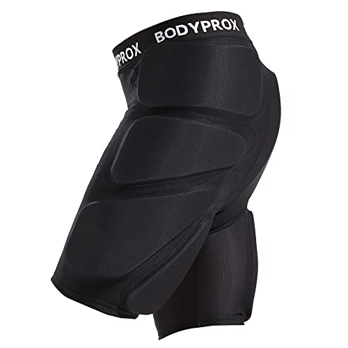 Bodyprox 保護用 パッド入りショーツ スノーボード 、スケートやスキー用、ヒップ、お尻や尾てい骨を3D保護(M)ブラック