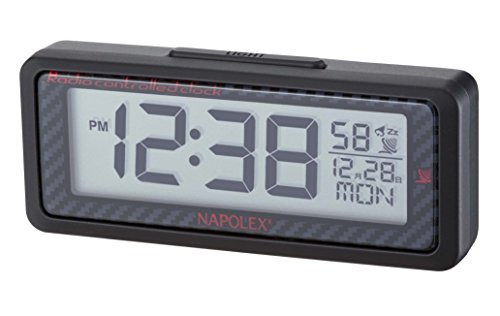 ナポレックス(Napolex) Fizz 車用電波時計 ブルーLEDバックライト付き 配線不要 バッテリー式 大型液晶採用 カレンダー表示機能