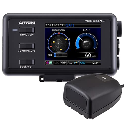 デイトナ(Daytona) バイク用 レーダー探知機 レーザー式オービス対応 防水 Bluetooth MOTO GPS LASER(モト ジー