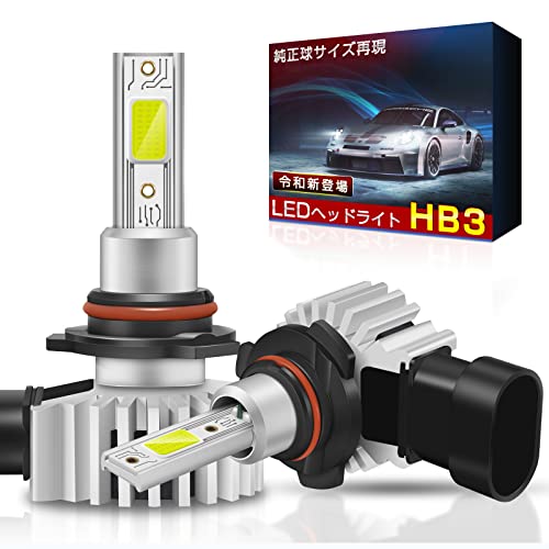 LED ヘッドライト HB3 車用 純正と同じサイズ 超大発光面COBチップ 12000LM 6000K 車検対応 12V専用 LEDフォグラン