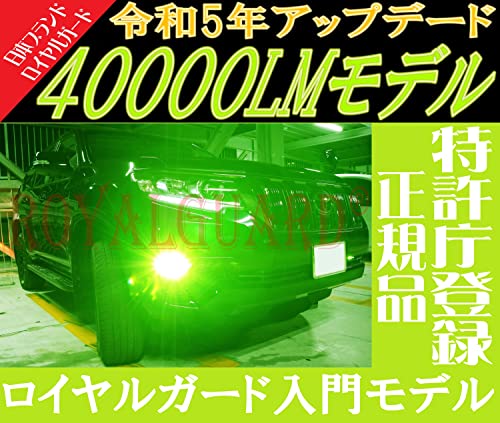 LEDフォグランプ ライムイエロー H8 H11 H16兼用 40000LM ロイヤルガード フィルム無しでこの色 爆光 LEDフォグ