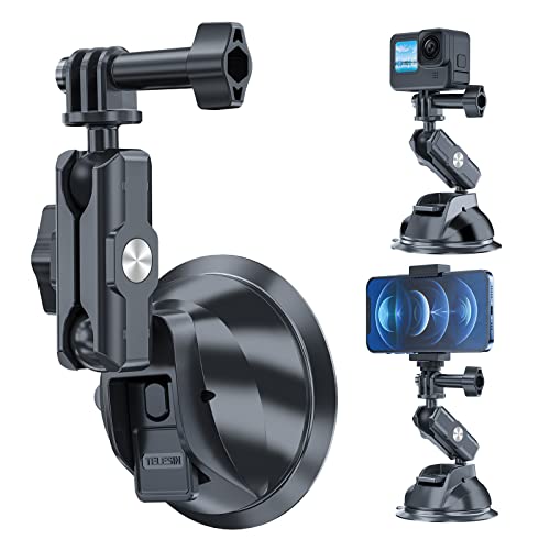 TELESIN GoPro用 Insta360車載カメラ用 吸盤マウントカメラカーマウント サクションカップマウント フロントガラスホルダー車載