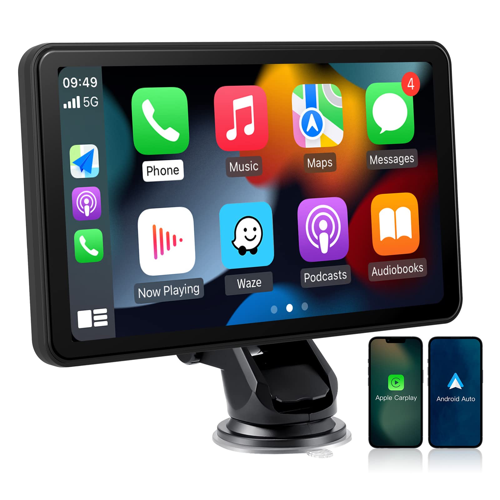 CARabc カーナビ 車載 オーディオ一体型ナビ ポータブル CarPlay/Android Autoに対応 AirPlay機能付き バックカ
