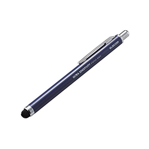 エレコム(ELECOM) タッチペン 超高感度タイプ ノック式 [ iPhone iPad android で使える] ネイビー P-TPCNB