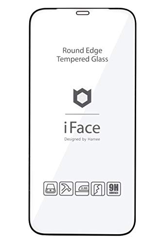 iFace iPhone 12/12 Pro 専用 ガラスフィルム ラウンドエッジ 画面保護シート [ブラック]