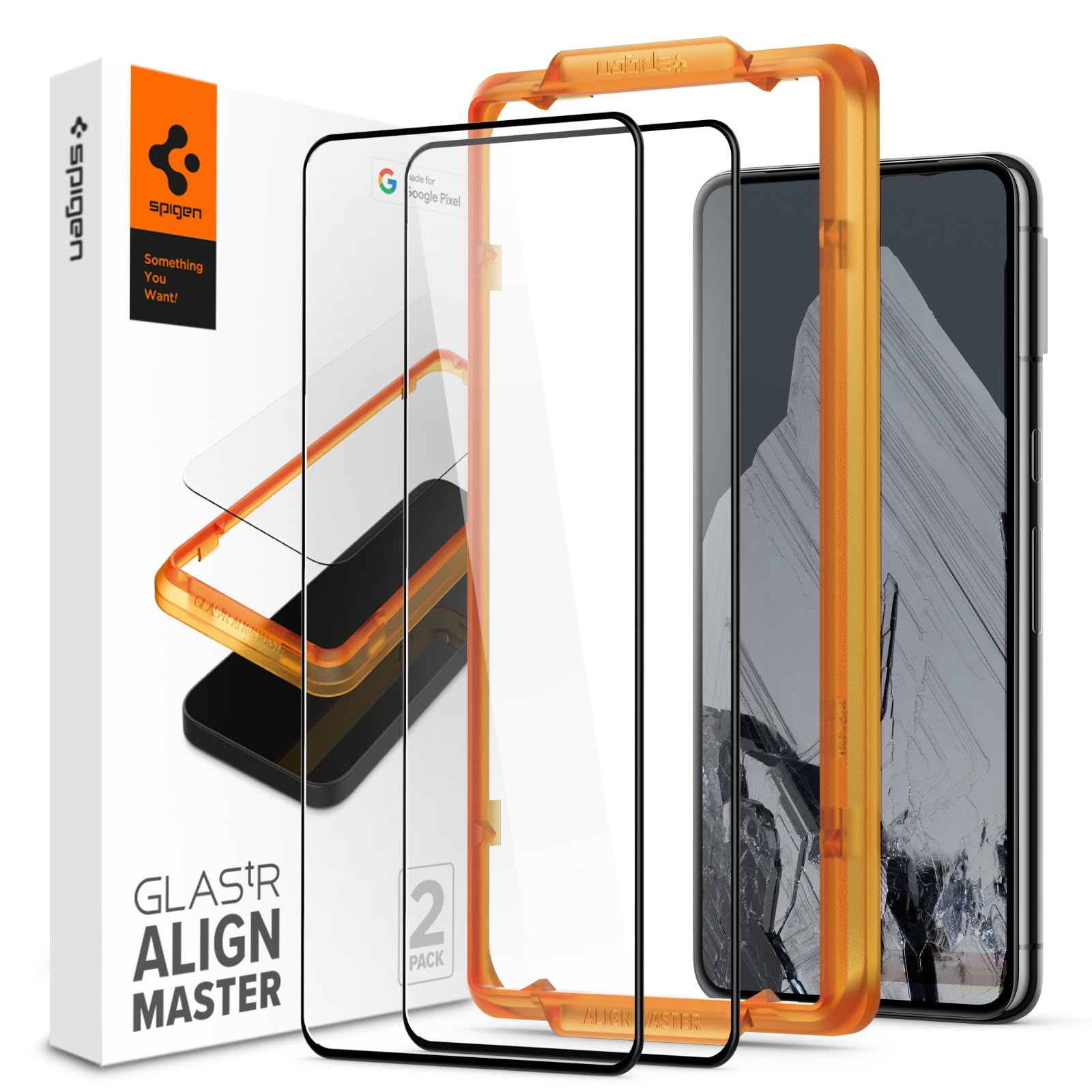 Spigen AlignMaster ガラスフィルム Google Pixel 8 Pro 用 ガイド枠付き pixel8pro 対応 保護 フ