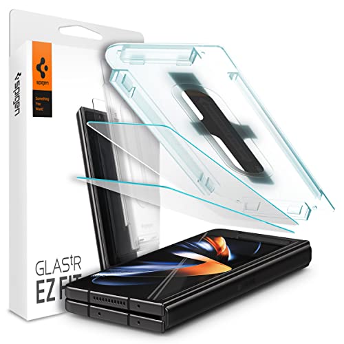 対応機種 ; Galaxy Z Fold 4 5G・簡単セッティング ; 貼り付けキット付きで、簡単に位置決めができ、初心者でも簡単に貼り付けることが可能・薄い・強い・滑らか ; 硬度9H以上で傷つきにくく、側面は曲面加工されており、滑らかな手触りでガラスの厚さが気になりにくいです・撥油加工・飛散防止 ; 汚れがつきにく、滑らかな触り心地が特徴です。飛散防止加工で万が一割れた時も安心です・フィット感抜群 ; Spigenのケースとのペアは互換性抜群、またSpigen製以外のケースと併用をお考えの際は干渉にご注意ください