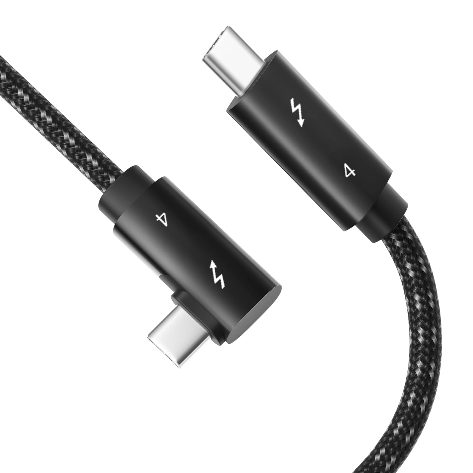【POTRRCIUSUER】USB4 ケーブル 1m Thunderbolt 4 ケーブル対応 L字型 (100W/5A 急速充電 40Gbps