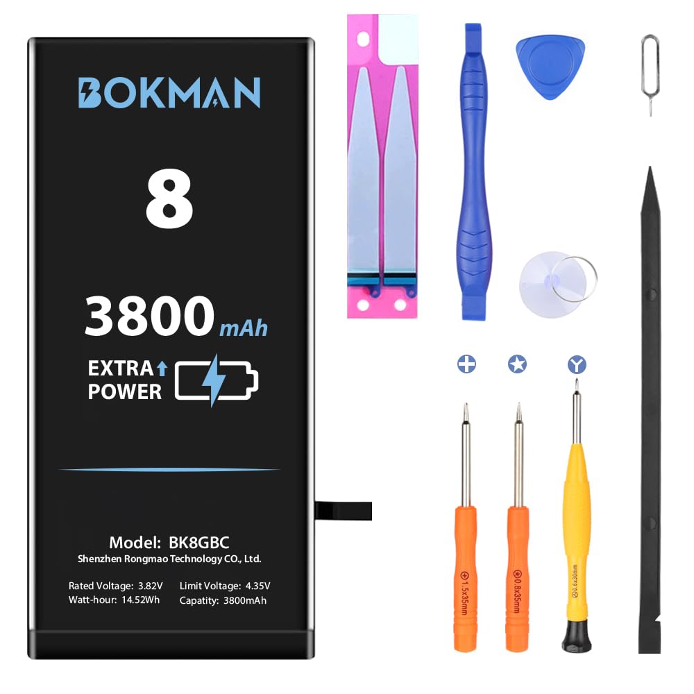 Bokman iPhone 8 バッテリー 大容量 3800mAh 互換 交換 専用 iPhone 8バッテリー 交換用 交換 キット PSE認