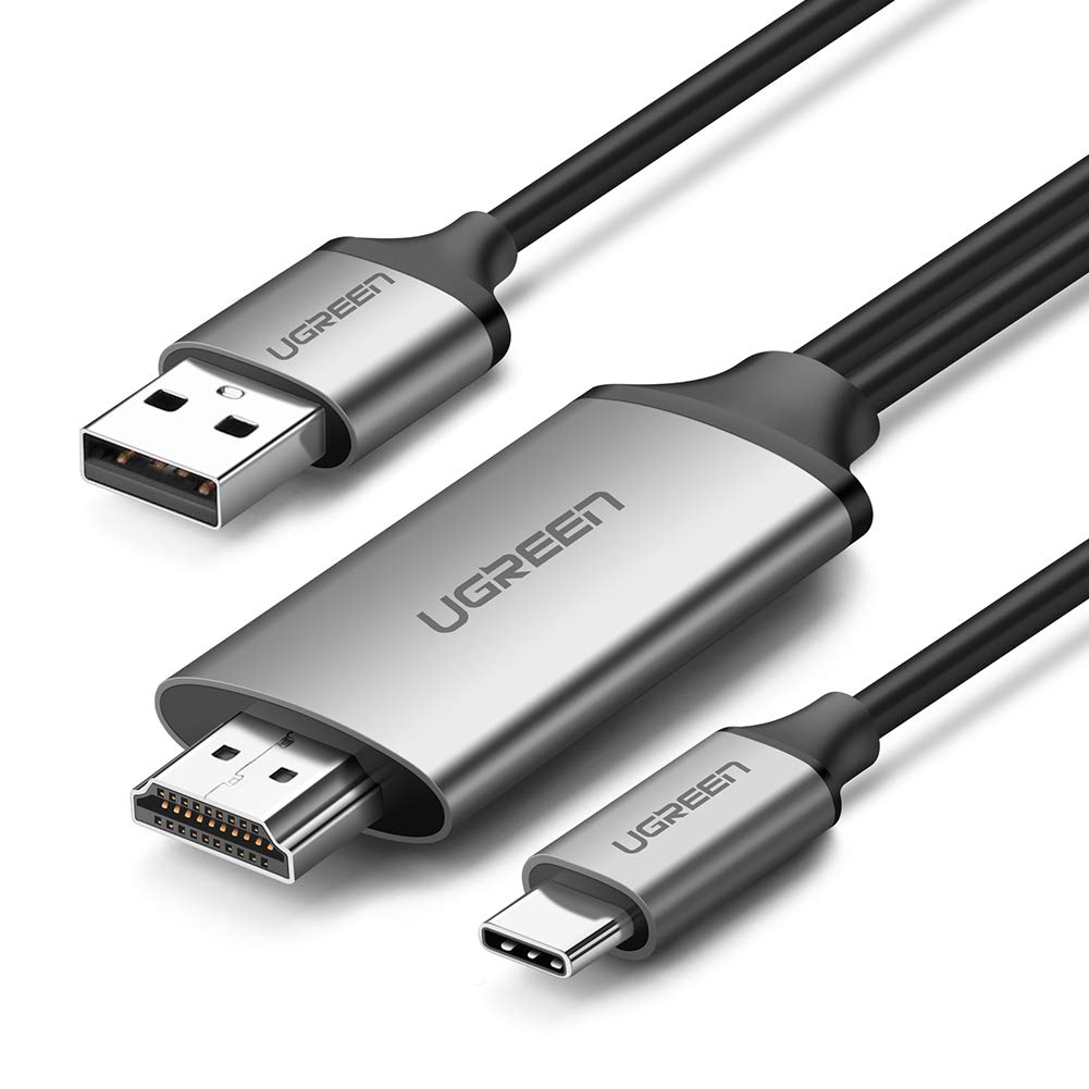 UGREEN USB C HDMIケーブル 4K Type C (Thunderbolt 3対応) HDMI変換アダプター 【充電しながら投影】