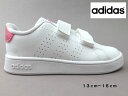 adidas アディダス ADVANCOURT I EF0300 ホワイト/ピンクアドバン コートI ベビー キッズ スニーカー 紐無し マジック ファーストシ...